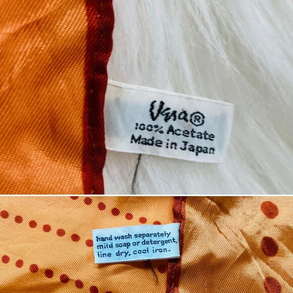 Vintage Vera Neumann Long Rectangular Orange and Red Dot Scarf - Picture 6 of 6